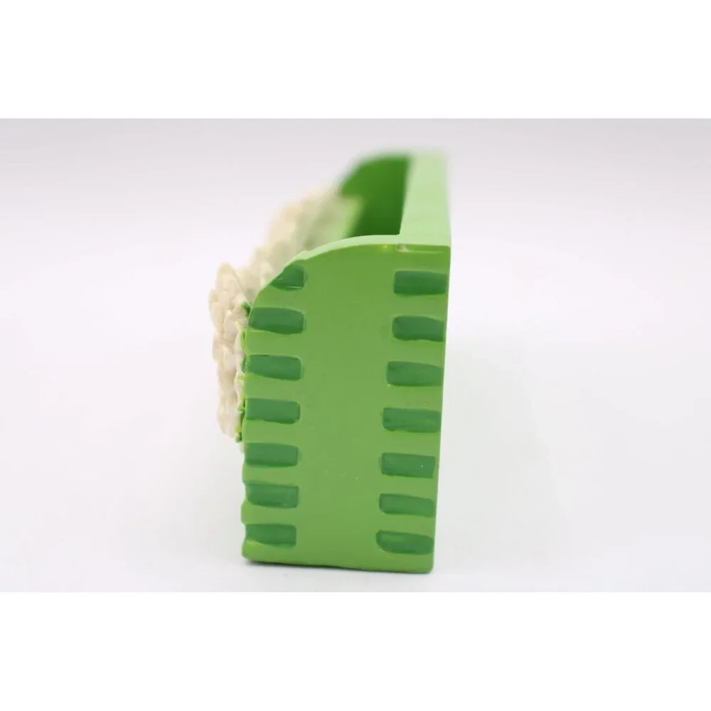 Green Notepad & Pen Holder White Daisy Design 